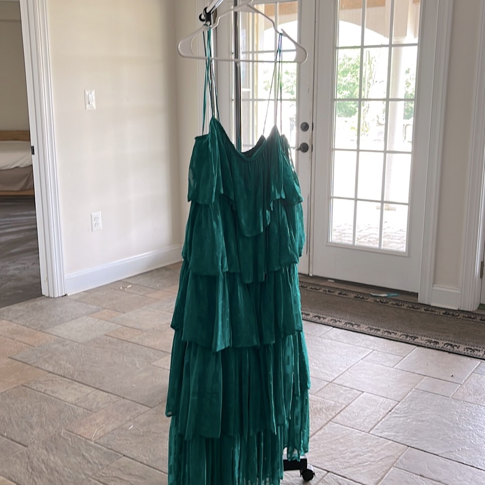 NWT Anthropologie Teal Layered Dress Size Large